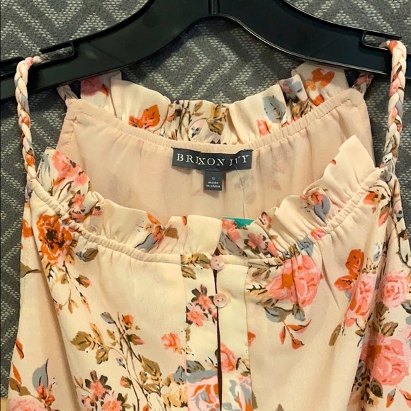 Brixon and Ivy Women’s Halter Blouse Blush Floral Small Spring Womens Top - Picture 7 of 13